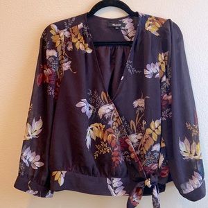 Madewell floral side-tie blouse